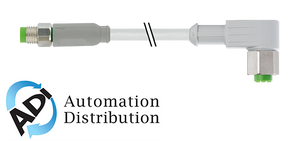 Murrelektronik 7014-88261-2100100 m8 male 0?? / m12 female 90?? f&b, pvc 3x0.25 gy ul/csa 1m