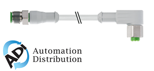 Murrelektronik 7014-40121-2140200 m12 male 0?? / m12 female 90?? f+b, pvc 4x0.34 gy ul/csa 2m