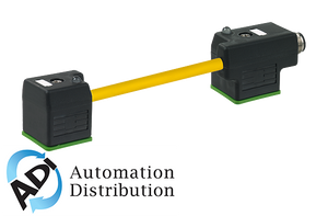 Murrelektronik 7000-41581-0160000 m12 male on rear of msud double valve plug 18mm, pvc 3x0.75 yellow, 0m