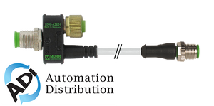 Murrelektronik 7000-42641-0000000 t-coupler m12 male / m12 male+cable+m12 female, pur 3x0.34 gy ul/csa+drag chain 0,15m