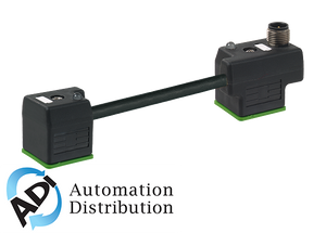 Murrelektronik 7000-41541-6160000 msud dbl valve plug m12 male on top 18mm, pvc 3x0.75 black 0m