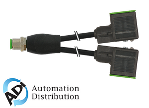 Murrelektronik 7000-42401-6360030 m12 y-distributor / msud valve plug form a 18mm, pur 3x0.75 black ul/csa, drag ch 0.3m