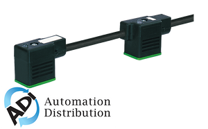 Murrelektronik 7000-58121-6370150 msud double valve plug form bi 11mm, pur 4x0.75 black ul/csa, drag ch 1.5m