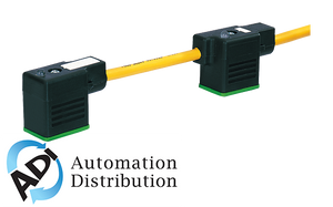 Murrelektronik 7000-58121-0170500 msud double valve plug form bi 11mm, pvc 4x0.75 yellow, 5m