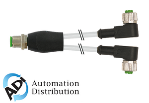 Murrelektronik 7000-40761-2530060 m12 y-distributor / m12 female 90??, pur 3x0.34 gray, ul/csa + robot, drag ch 0.6m