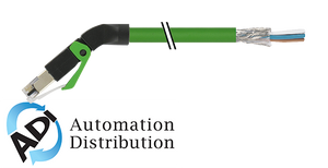 Murrelektronik 7000-74141-7960060 rj45 male 45?? down, shield with cable, ethernet, pur 2x2xawg22 shielded gn ul,csa+dragchain 0,6m