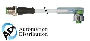 Murrelektronik 7000-40361-2250400 m12 male 0?? / m12 female 90?? led, pur 5x0.34 gy ul/csa 4m