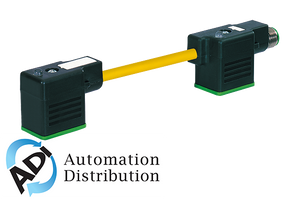 Murrelektronik 7000-41681-0260000 m12 male on rear of msud double valve plug 10 mm, pur 3x0.75 yellow, 0m