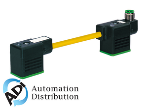 Murrelektronik 7000-41621-0260000 m12 male on top of msud double valve plug 10 mm, pur 3x0.75 yellow, 0m
