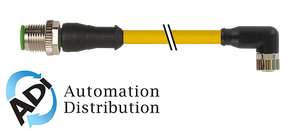 Murrelektronik 7000-40621-0311000 m12 male 0?? / m8 female 90??, pur 4x0.25 ye ul/csa+drag chain 10m