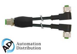 Murrelektronik 7000-40761-6330200 m12 y-distributor / m12 female 90??, pur 3x0.34 black ul/csa, drag ch 2m