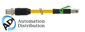 Murrelektronik 7000-44711-6750100 m12 male 0?? / rj45 male 0?? shielded ethernet, pur 2x2xawg22 shielded ye ul/csa+dragchain 1m