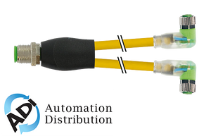 Murrelektronik 7000-40861-0100100 m12 y-distributor / m8 female 90?? led, pvc 3x0.25 ye ul/csa 1m