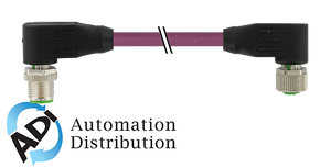 Murrelektronik 7000-44021-8400100 m12 male 90??/m12 female 90??shielded b-cod.profibus, pur 1x2xawg24 shielded vt ul/csa+dragchain 1m