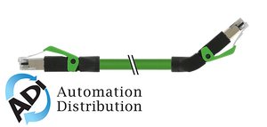 Murrelektronik 7000-74321-7940200 rj45 male 0?? / rj45 male 45?? up, shielded ethernet, pur 2x2xawg22 shielded gn ul/csa 2m