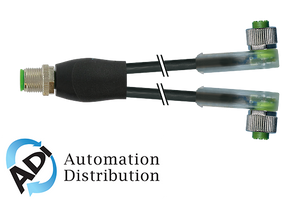 Murrelektronik 7000-40801-6230060 m12 y-distributor / m12 female 90?? led, pur 3x0.34 bk ul/csa 0,6m