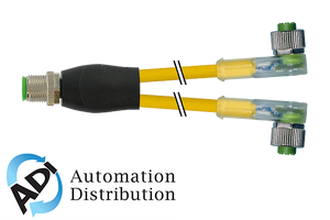 Murrelektronik 7000-40801-0330060 m12 y-distributor / m12 female 90?? led, pur 3x0.34 yellow, ul/csa, drag ch 0.6m