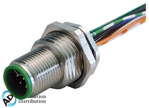 Murrelektronik 7000-15605-9420030 m12 male receptacle y-cod. rear mount, wires pp awg20/26 0,3m