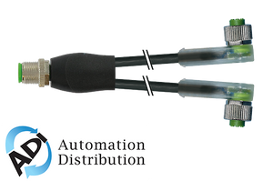 Murrelektronik 7000-40781-6530060 m12 y-distributor / m12 female 90?? led, pur 3x0.34 black ul/csa + robot, drag ch 0.6m