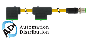 Murrelektronik 7000-41611-0370200 m12 male 0??+cable of msud double valve plug 18mm, pur 4x0.75 yellow, ul/csa, drag ch 2m