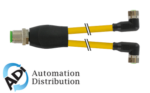Murrelektronik 7000-40841-0300500 m12 y-distributor / m8 female 90??, pur 3x0.25 ye ul/csa+drag chain 5m