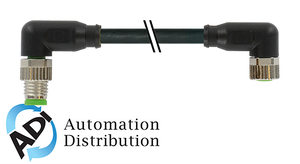 Murrelektronik 7000-89581-6410500 m8 male 90?? / m8 female 90??, shielded, pur 4x0.34 shielded bk ul/csa+drag chain 5m