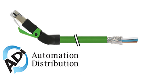 Murrelektronik 7000-74121-7960300 rj45 male 45?? up, shield with cable, ethernet, pur 2x2xawg22 shielded gn ul,csa+dragchain 3m