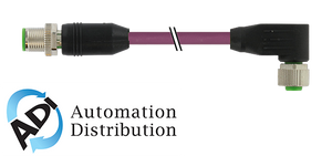 Murrelektronik 7000-44011-8410200 m12 male 0?? / m12 female 90?? b coded, 841 pur 1x2xawg24 shielded vt 2.0