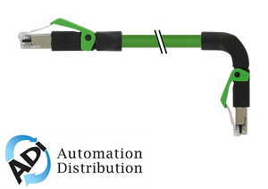 Murrelektronik 7000-74347-7960030 rj45 male 0?? / rj45 male 90?? down, shielded en, pur 2x2xawg22 shielded gn ul/csa+dragchain 0,3m