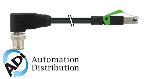 Murrelektronik 7000-44761-8510150 m12 male 90?? / rj45 0?? shielded ethernet, pur 2x2xawg22 shielded bk ul/csa+drag chain 1,5m