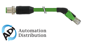 Murrelektronik 7000-44751-7940300 m12 male 0?? / rj45 45?? right shielded ethernet, pur 2x2xawg22 shielded gn ul/csa 3m