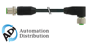 Murrelektronik 7000-40541-6430300 m12 male 0?? / m12 female 90?? shielded, pur 5x0.34 shielded bk ul/csa+drag chain 3m