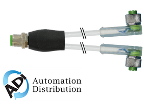 Murrelektronik 7000-40781-2230500 m12 y-distributor / m12 female 90?? led, pur 3x0.34 gy ul/csa 5m