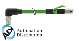 Murrelektronik 7000-89782-7910300 m8 male 90?? / rj45 male 0?? shielded ec, pur 1x4xawg26 shielded gn ul/csa+drag chain 3m