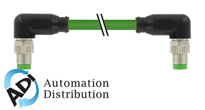 Murrelektronik 7000-89772-7910500 m8 male 90?? / m8 male 90??, shielded, ec, pur 1x4xawg26 shielded gn ul/csa+drag chain 5m
