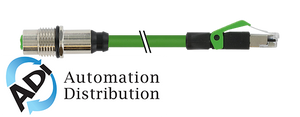Murrelektronik 7000-44851-7960200 m12 fem. recept. d-cod. rm / rj45 male 0??, pur 2x2xawg22 shielded gn ul/csa+dragchain 2m