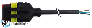 Murrelektronik 7072-73081-5131000 valve plug superseal female 3-pol. with cable, pur 3x0.75 bk 10m