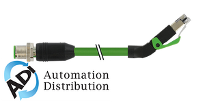 Murrelektronik 7000-44721-7960750 m12 male 0?? / rj45, 45?? up, shielded, ethernet, pur 2x2xawg22 shielded gn ul/csa+dragchain 7,5m
