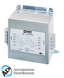 Murrelektronik 10574 mef emc-filter 3-phase 1-stage with neutral, i:36a u:4x500 vac, with increased attenuation