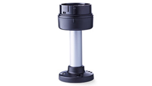 Sprecher + Schuh 910744900 PC7 Warning Tower Component Aluminum Tube Base 400mm with Black Plastic Foot and Silver Pole