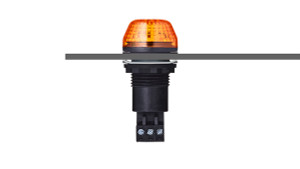 Sprecher + Schuh 800101405 M22 Panel Mount Signaling IBS 30mm Beacon Steady/Flashing LED Amber 24V AC/DC Gray IP65