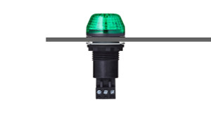 Sprecher + Schuh 800106404 M22 Panel Mount Signaling IBS 30mm Beacon Steady/Flashing LED Green 12V AC/DC Gray IP65