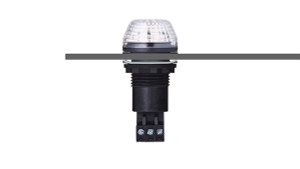 Sprecher + Schuh 800504405 M22 Panel Mount Signaling IBS 30mm Beacon Steady/Flashing LED Clear 24V AC/DC Black IP65