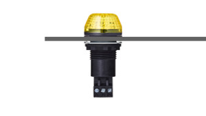 Sprecher + Schuh 800507405 M22 Panel Mount Signaling IBS 30mm Beacon Steady/Flashing LED Yellow 24V AC/DC Black IP65