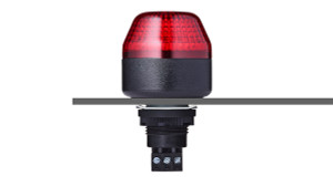 Sprecher + Schuh 801102404 M22 Panel Mount Signaling IBM 45mm Beacon Steady/Flashing LED Red 12V AC/DC Gray IP65