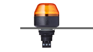Sprecher + Schuh 801501313 M22 Panel Mount Signaling IBM 45mm Beacon Steady/Flashing LED Amber 230-240V AC Black IP65