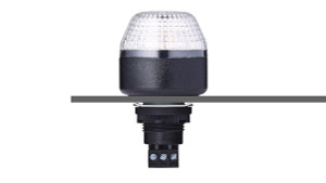 Sprecher + Schuh 801504405 M22 Panel Mount Signaling IBM 45mm Beacon Steady/Flashing LED Clear 24V AC/DC Black IP65