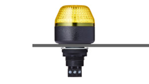 Sprecher + Schuh 801507405 M22 Panel Mount Signaling IBM 45mm Beacon Steady/Flashing LED Yellow 24V AC/DC Black IP65