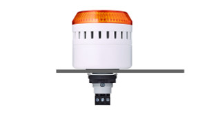 Sprecher + Schuh 814121313 M22 Panel Mount Signaling EDG 65mm Sounder and Beacon, Amber LED, 2 Tones, 85-103dB, 230-240V AC, Gray IP65