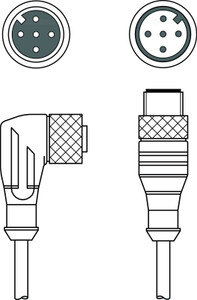 Leuze KDS S-M12-5A-M12-5A-P1-030-3DP Interconnection cable Leuze KDS S-M12-5A-M12-5A-P1-030-3DP Interconnection cable